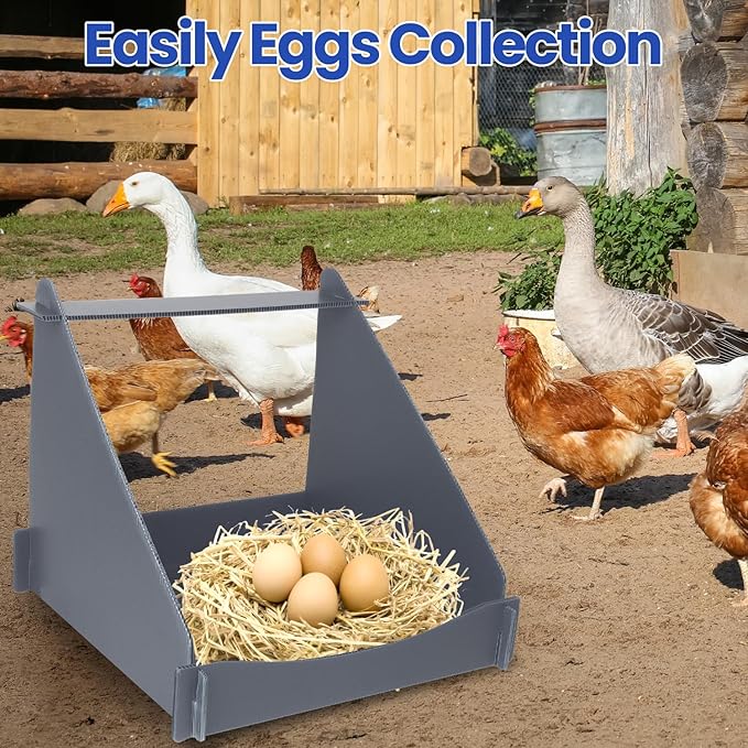 4 Pack Nesting Boxes for Chickens, Chicken Nesting Box for Laying Eggs, Durable Chicken Laying Nest Box for Hens, Ducks and Poultry, Gray