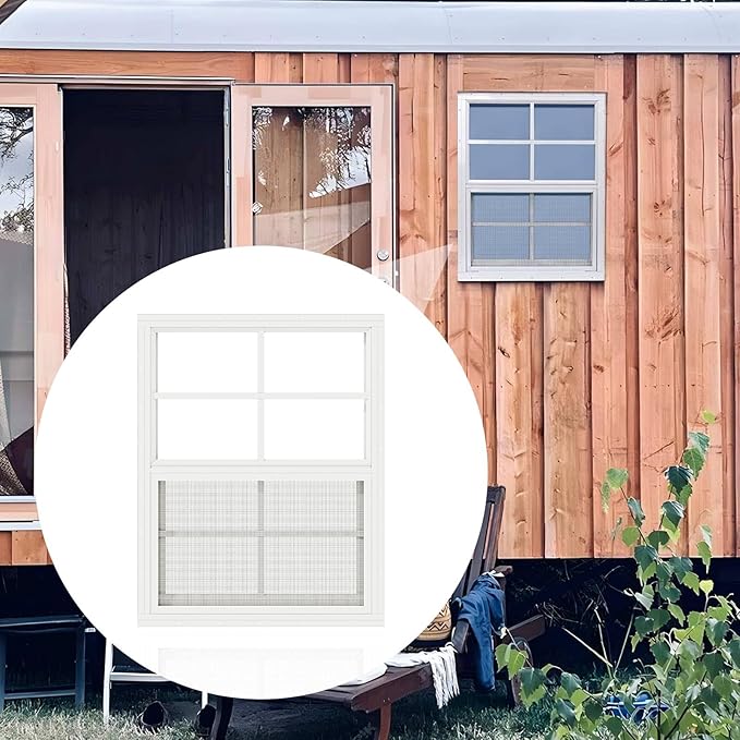 1 Pack Shed Window 24" x 36" Flush Mount Window with Tempered Glass,House Small Windows,Household Sliding Windows for Chicken Coop, Playhouse, Household, Garage