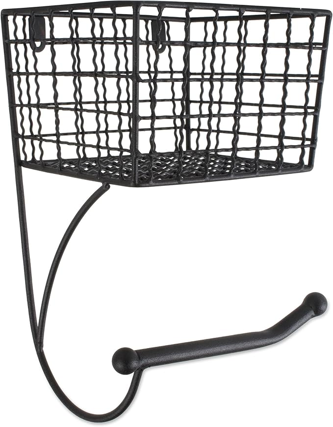 DII Rustic Farmhouse Bathroom Décor, Metal Storage, Toilet Paper Holder, Black