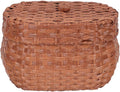 TOYANDONA Vintage Handwoven Egg Basket Decorative Egg Container with Lid Countertop Storage Bin