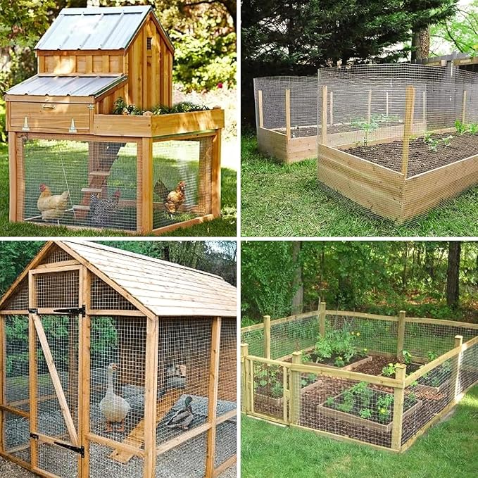 Hardware Cloth 1/4inch 20inx15ft 23 Gauge,Double-Layer Hot-Dip Galvanizing After Welding,Chicken Wire Netting Garden Wire Fencing Rabbit Snake Fence Chicken Coop Plant Supports
