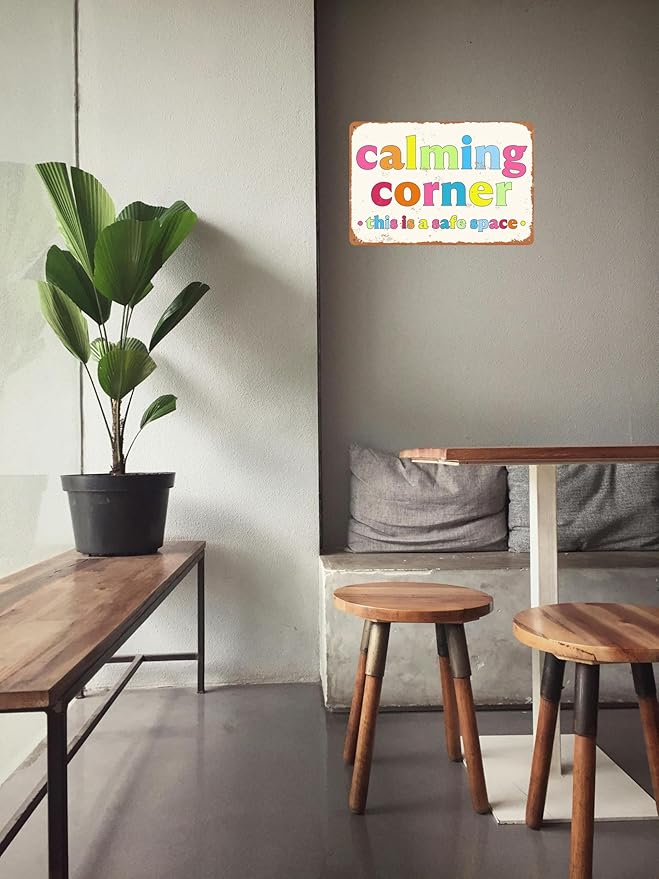 Funny Calming Corner Sign School Classroom Decor Calming Corner This Is A Safe Space Signs Classroom Decorations Classroom Calm Reading Corner Sign For Home Office Study Room Wall Decor