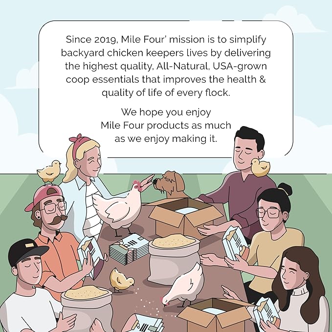 Mile Four Superior Hemp Bedding for Chickens, (440 Liters, 44 Pounds) Chicken Coops & Chicken Nesting Boxes, 100% Certified Organic & USA Grown, Ultra Absorbent, Dust-Free, Odor Control