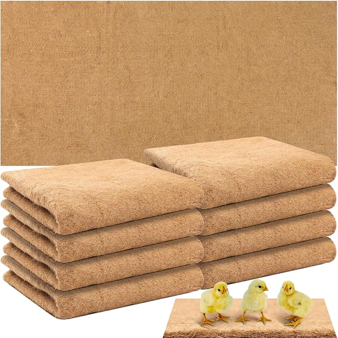 8 Pack Jute Chicken Nesting Pads for Red Barn Brooder, 45 x 22 Inch Large Nest Mats Nesting Brooder Liners for Red Barn, Chicken Coop, Poultry and Small Birds
