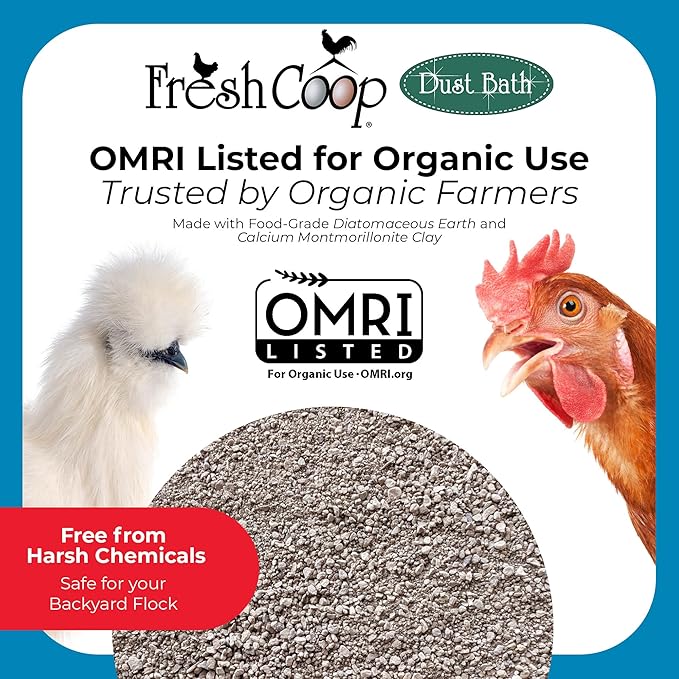 Progressive Planet Fresh Coop Dust Bath, 20lbs - Food-Grade Diatomaceous Earth & Calcium Montmorillonite Clay - Supports Healthy Feathers, Reduces Boredom & Encourages Natural Dust Bathing