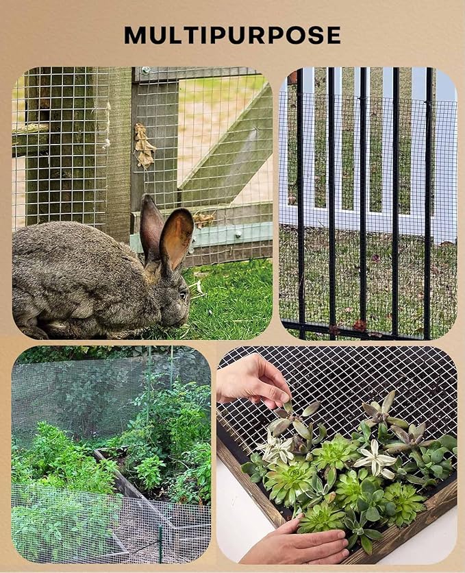 Hardware Cloth 1/2" Mesh 60" x 100' 19 Gauge, Hot-Dip Galvanized After Welding – Chicken Wire Mesh Roll for Chicken Fencing, Garden Fence, Rabbit Fence & Snake Fence