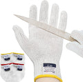 Dowellife Level 8 Reinforced Cut Resistant Gloves, Food Grade, Knife Safety Gloves for Meat Cutting, Oyster Shucking, Fish Fillet, Kitchen Slicing Carving(Pack of 2, Medium)
