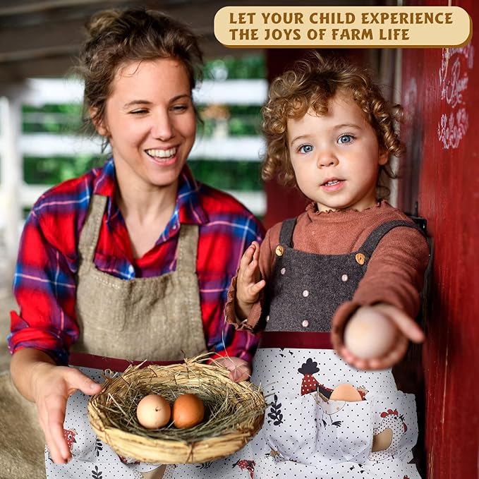 Syhood 3 Pcs Egg Collecting Apron for Chicken Duck Goose with 4/8/12 Pockets Gathering Collecting for Holding Multiple Easter Farmhouse Kitchen Restaurant