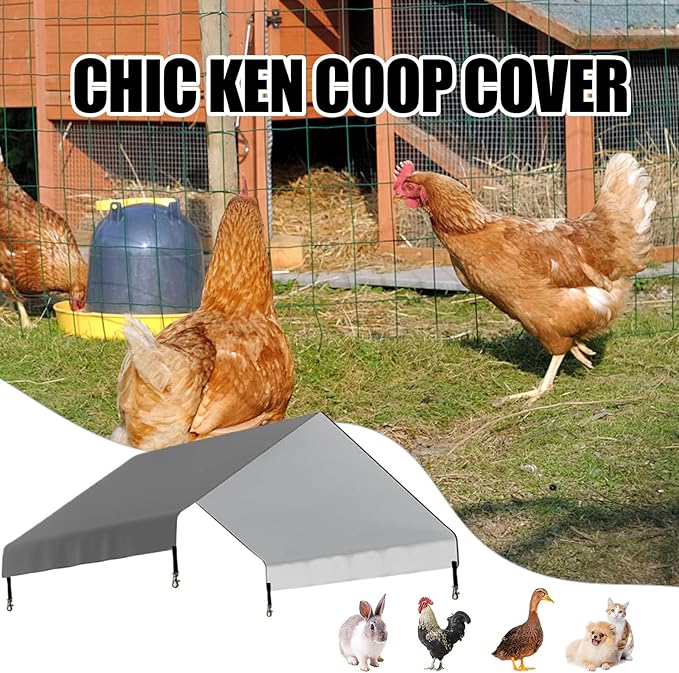 Tarp for Chicken Coop - 145x110cm Waterproof Shade Cover, Strong Poultry Shelter Canopy, Long Lasting Exterior Protection Screen Yard | Garden Balcony Apartment Fence Weatherproof Replacement Use