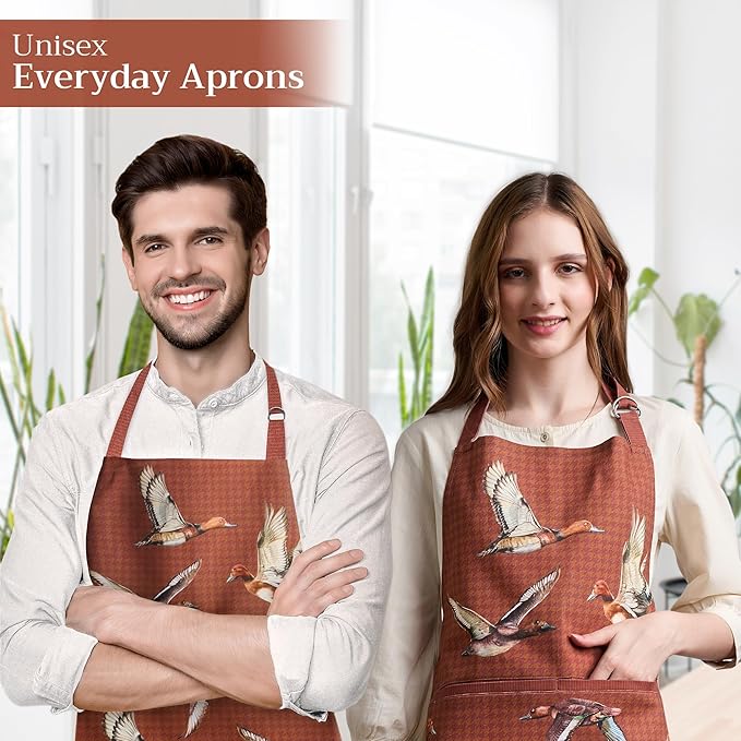 Maison d' Hermine 100% Cotton Apron for women with Pocket Kitchen Chef Apron for Men Cooking Easter Decorations
