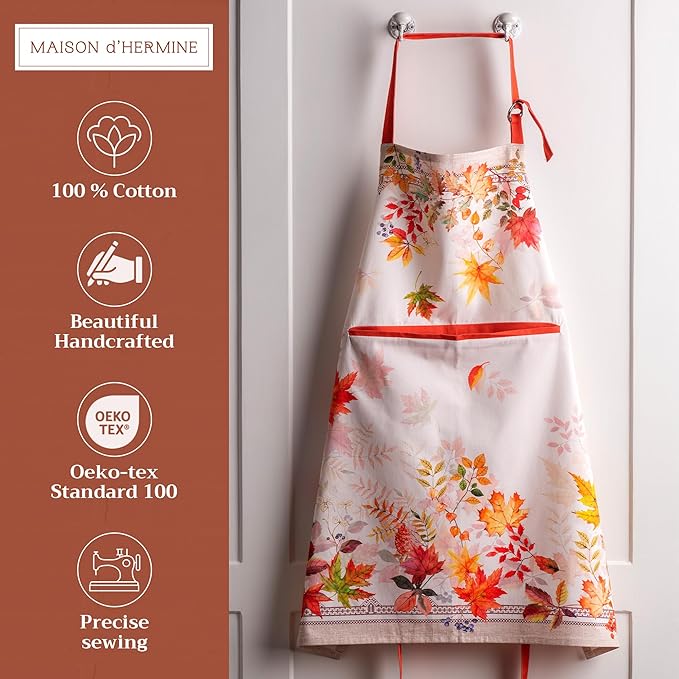 Maison d' Hermine 100% Cotton Apron for women with Pocket Kitchen Chef Apron for Men Cooking Easter Decorations
