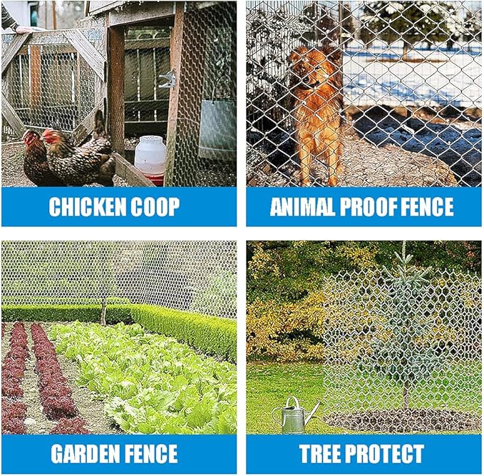 Fencer Wire 20 Gauge Galvanized Poultry Hex Netting with 2 inch Mesh
