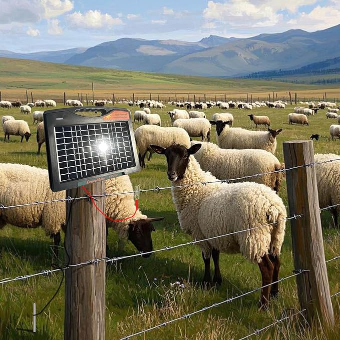 FenceMate Solar Powered Fence Charger 0.65J to 30 Miles for Containment of Livestock, Poultry or Hobby Farming, Portable Electric Fence Charger for Exclusion of Nuisance or Wild Animals Low Impedance