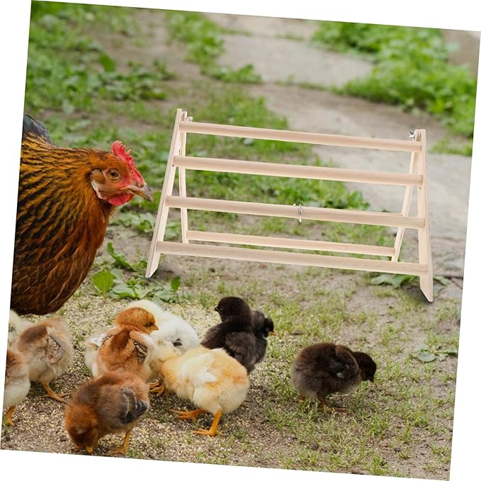 Toyvian Wood Chicken Perch Stand for Poultry Enrichment Natural Wood Chick Roosting Bar Easy to Clean Chicken Coop Accessories for Chicks and Hens