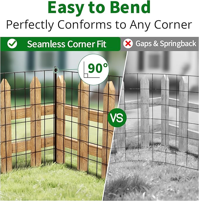 AMAGABELI GARDEN & HOME Black PVC Coated Weld Wire Fence Mesh 24inch ×50ft Hardware Cloth for Chicken Coop Vegeatable Garden Bed Yard Plant Protection Poultry Netting Barrier Dog Cat with Stakes Ties