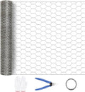 Chicken Wire Fencing 16.9 Inch x 49.2 Ft, Metal Chicken Wire Fencing Mesh for Crafts, 0.6 Inch Hexagonal Galvanized Netting for Poultry Rabbit Coop