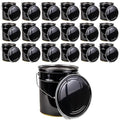 ATERET 5 Gallon Black Metal Bucket & Lever Lock Pail Lid, Heavy Duty Durable Pails and Lids for Outdoor and Household Use (18 Pack)