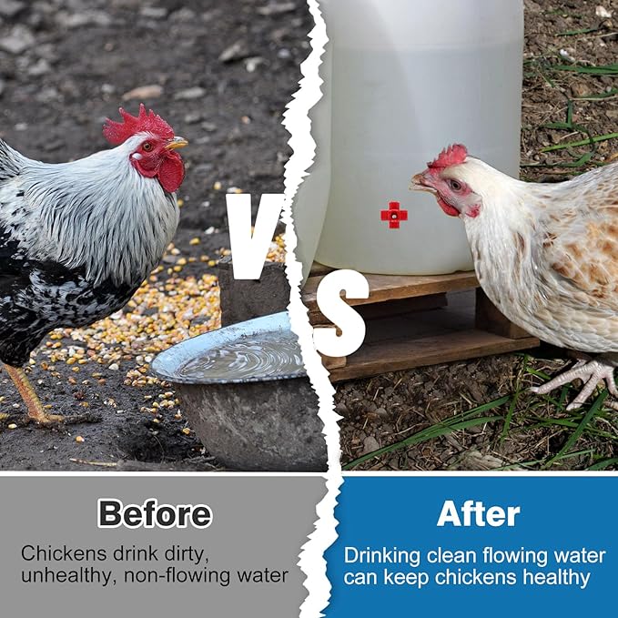 40 Pack Horizontal Chicken Nipples Waterer - Automatic Chicken Water Feeder, Easy Install Poultry Nipples Horizontal Side Mount Drinkers or Quail Duck