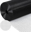 Black Hardware Cloth 1/2'' 48'' X 50',19 Gauge Chicken Wire Fencing PVC Coating Welded Wire Mesh Rolls for Chicken Coop and Home Improvement Garden Fence Rabbit Tree Guard
