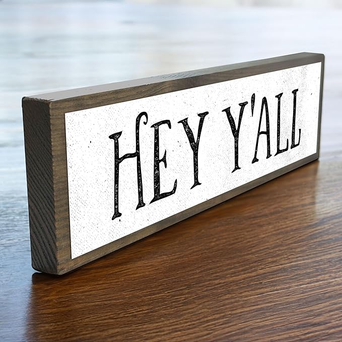 Wood & Metal Southern Sign – Weatherproof Indoor Outdoor Wall Decor – Rustic Charm with "Hey Y’all" – Gift-Wrapped & Ready to Give