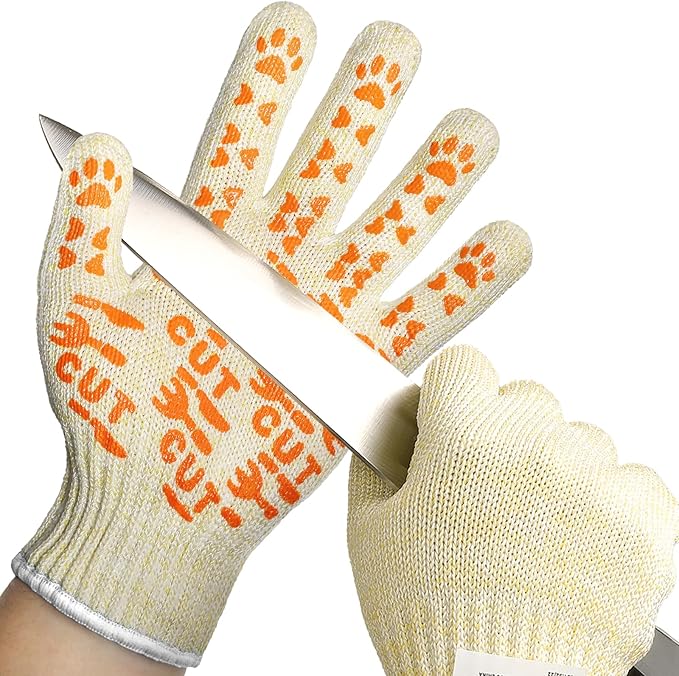 Schwer SlicePro ANSI A9 Cut Resistant Gloves Food Grade, PR1501-GD Non-Slip for Kitchen Meat Cutting, Oyster Shucking, Fish Fillet Processing, L