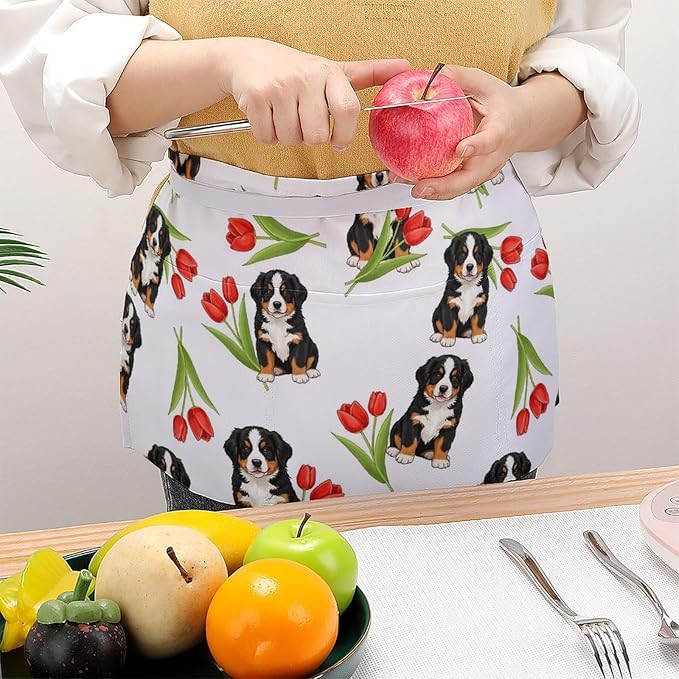 Unisex Half Waiter Waist Short Apron Waterproof Chef Works Waitress Aprons