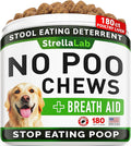 STRELLALAB No Poo Chews for Dogs - Coprophagia Deterrent for Dogs - No Poop Eating - Digestive Enzymes - Gut Health Support - Stop Eating Poop - 180Ct Poultry Liver
