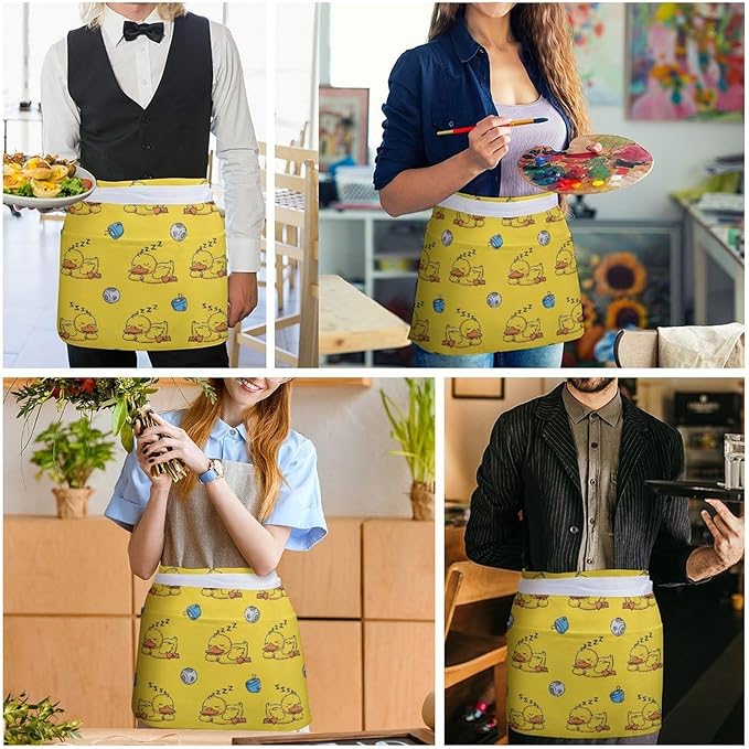 Server Waitress Waist Apron Cooking Kitchen Restaurant Aprons for Women Men