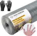 Hardware Cloth 1/2 inch 48 x 100ft Chicken Wire Fencing, Hot-Dipped Galvanized After Welding Garden Plant Supports Welded Metal Chicken Wire Poultry Animal Netting Cage Screen, with Gloves
