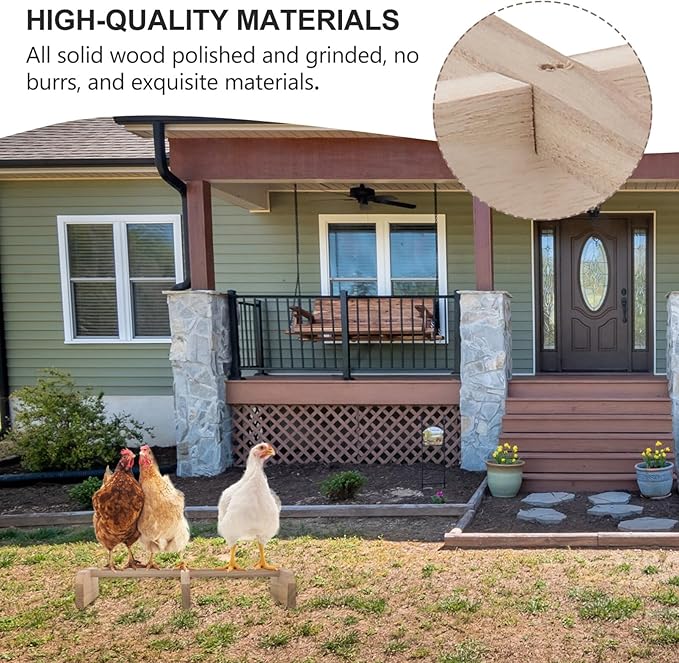 Chicken Perch, Strong Freestanding Roosting Bar Solid Wood Accessories Toys for Large Bird Chicks Parrots