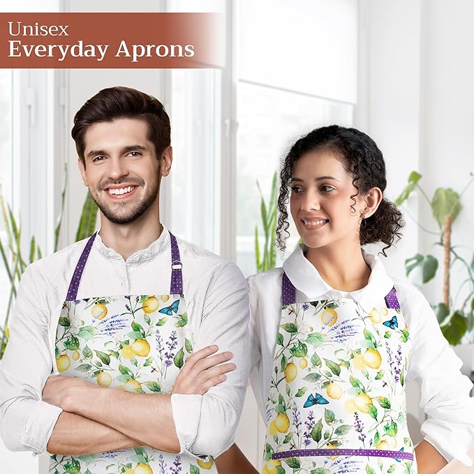 Maison d' Hermine 100% Cotton Apron for women with Pocket Kitchen Chef Apron for Men Cooking Easter Decorations