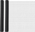 48 in x 200 ft Chicken Wire Fencing Metal Floral Chicken Wire Mesh for Crafts Poultry Garden, 1 Inch Hexagonal Galvanized Hardware Cloth Netting for Poultry Coop Barrier Rabbit Cage (Black)
