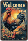 Metal Signs Welcome To My Funny Farm Sign Retro Aluminum Sign for Home Office Kitchen Bar Cafe Garden Wall Decor 12x8 Inch