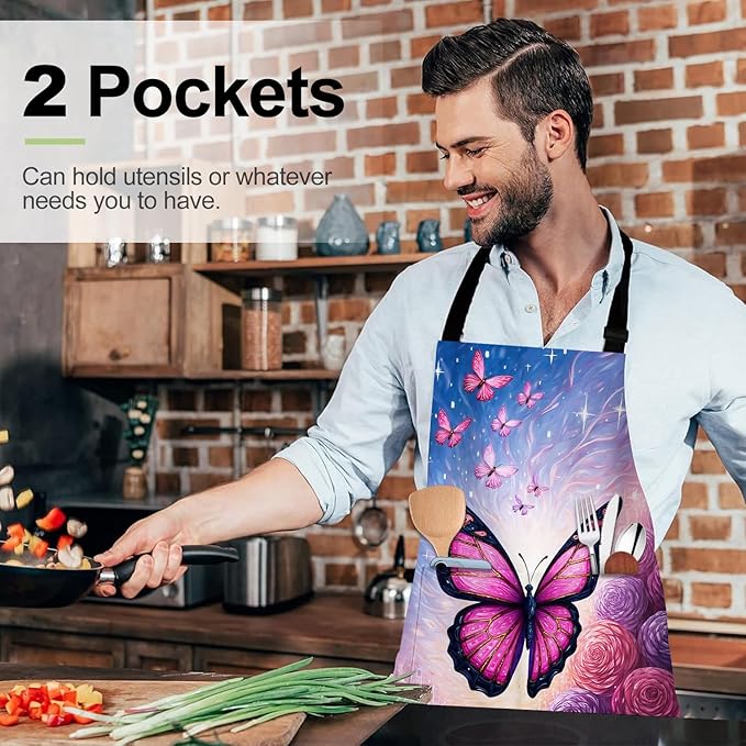 Apron Adjustable Waterproof with Two Deep Pockets Wowen men for Summer BBQ Pool Parties & Resorts