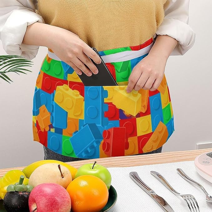 Short 3 Pockets Waist Waiter Waitress Half Apron Waterproof Chef Aprons