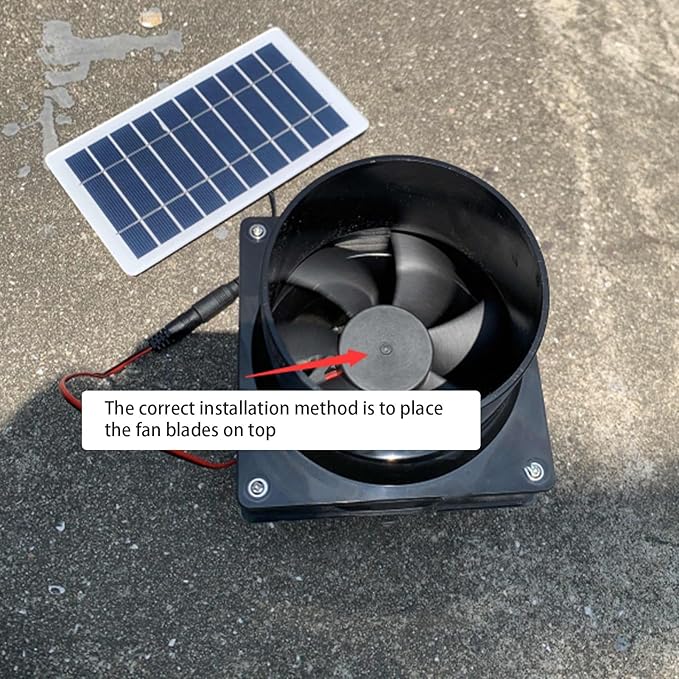 10W 12V Solar Powered Exhaust Fan for Round Pipe ABS Solar Panel Ventilation Fan Kit for Pet House Chicken Coop RV Greenhouse DIY Cooling and Ventilation Projects