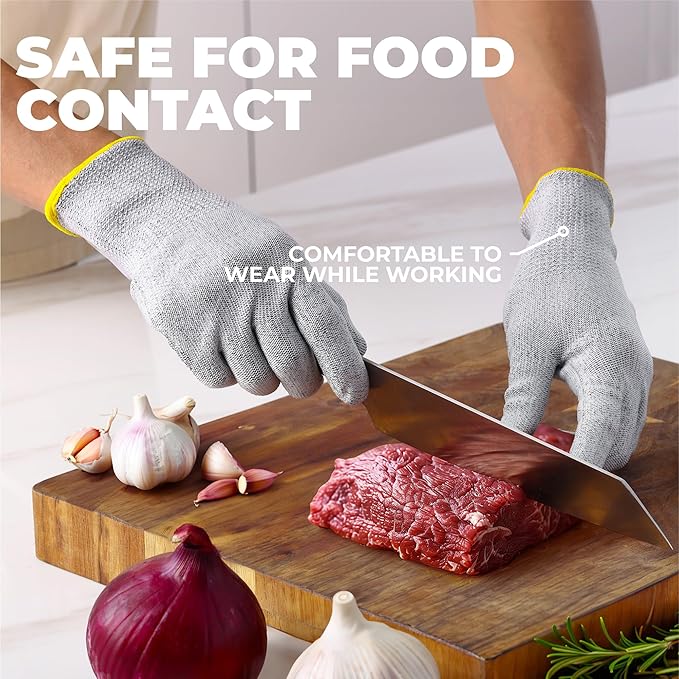 Tough Outfitters Cut Resistant Gloves - Chef Food Grade Cutting Kitchen Glove - Blade Proof Work Safety Gloves