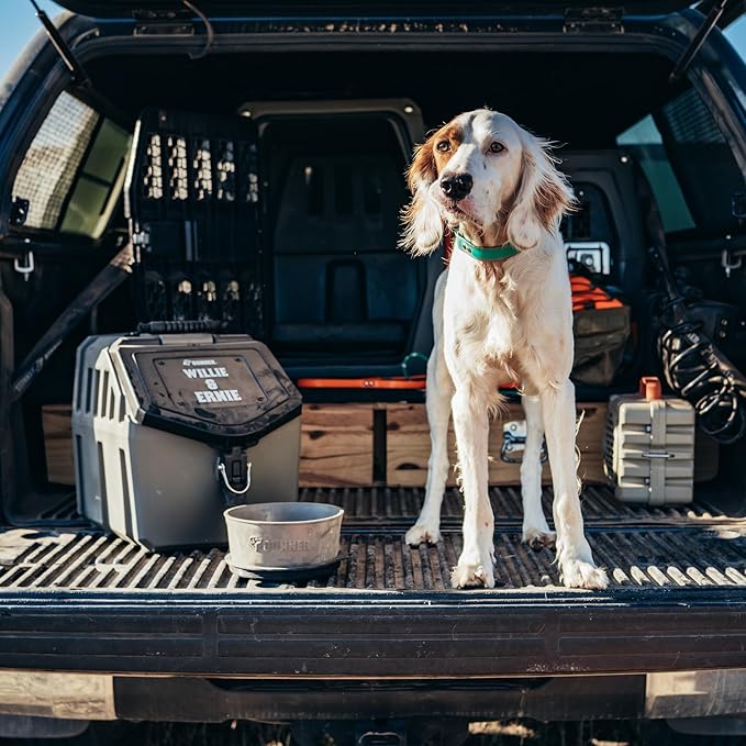 GUNNER 30 lbs Dog Food Storage Container - Waterproof & Airtight Dog Food Bin - Multi-Purpose Pet Meal Bin for Dry Feed, Corn, Chicken Feed, Pet treats, Bird Seed, & More - Gunmetal