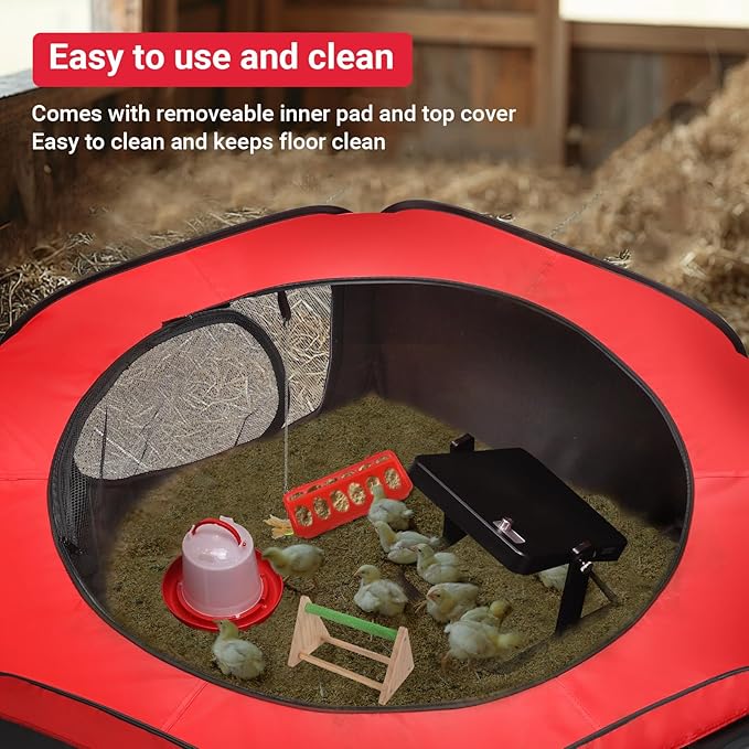 Brooder Box for Chicks Starter Kit, Pop up Chicken Brooders, Collapsible Chicken Brooder Supplies, Breathable Brooding Box/Pen/Playpen/Pet Cage/Tent for Duck, Quail, Rabbits