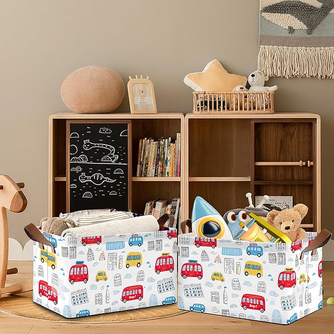 Car Storage Basket,Collapsible Storage Bin Cubes for Living Room Bedroom Blankets Home Storage 17x11.5x10Inch