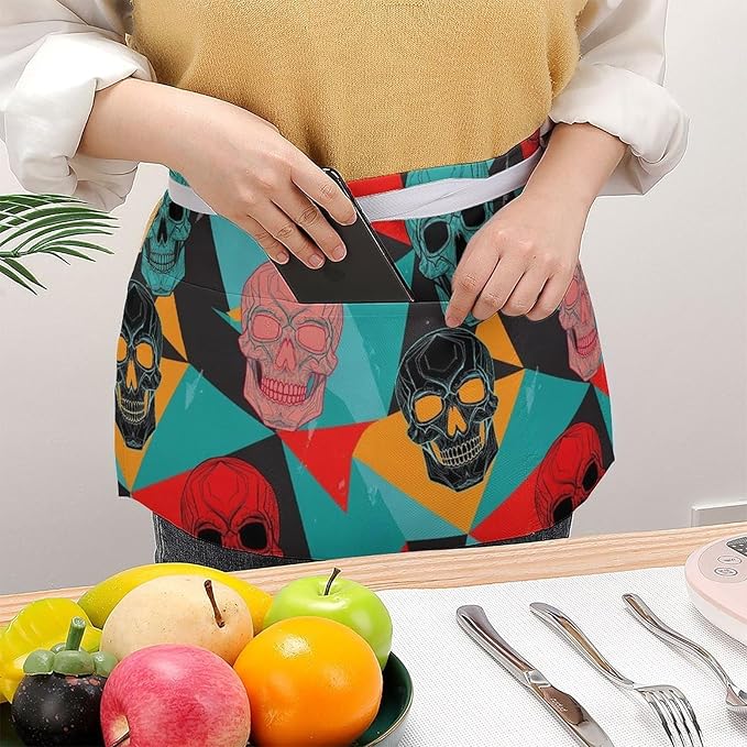 Short 3 Pockets Waist Waiter Waitress Half Apron Waterproof Chef Aprons
