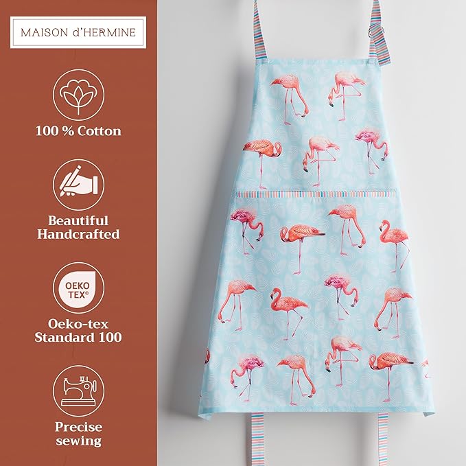 Maison d' Hermine 100% Cotton Apron for women with Pocket Kitchen Chef Apron for Men Cooking Easter Decorations