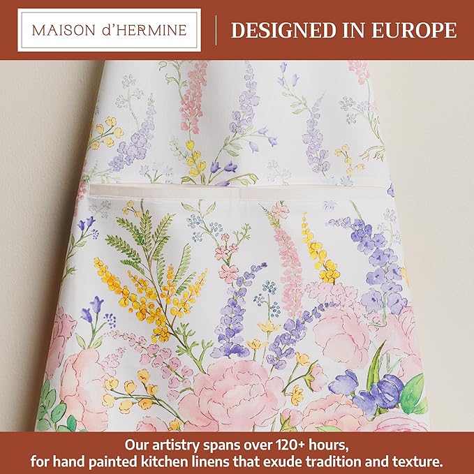 Maison d' Hermine 100% Cotton Apron for women with Pocket Kitchen Chef Apron for Men Cooking Easter Decorations