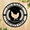 Custom Chicken Coop Metal Sign, Personalized Farmhouse Wall Decor, Vintage Fluffy Butt Hut Decor, Custom Name Sign for Farm, Gifts for Chicken Lovers