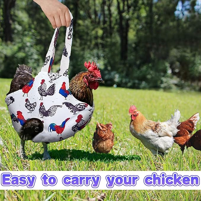 Chicken Holder Bag Chicken Medic Bag Chicken Carrier with Handle Chicken Supplies Catching Hand Bag for Hen Rooster Poultry Chicken Transport (White Mix color(1 Pack))