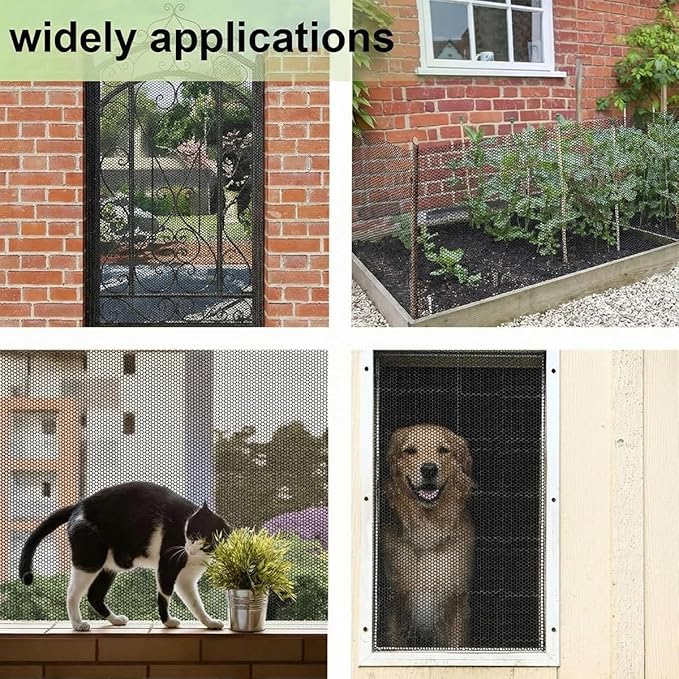 Plastic Chicken Wire Mesh Fence 15.7" x 66 ft, Quick-Install Chicken Wire Fencing Poultry Netting,Floral Netting Mesh Sheet Garden Snake Barrier, Balcony Barrier for Cats,Pet,Dogs,Rabbits