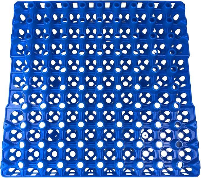 Hen's Choice 90 Egg Plastic Trays for Quail, Pigeon, Dove, Birds. Incubator Flat Carton (Blue, 12 Pack)