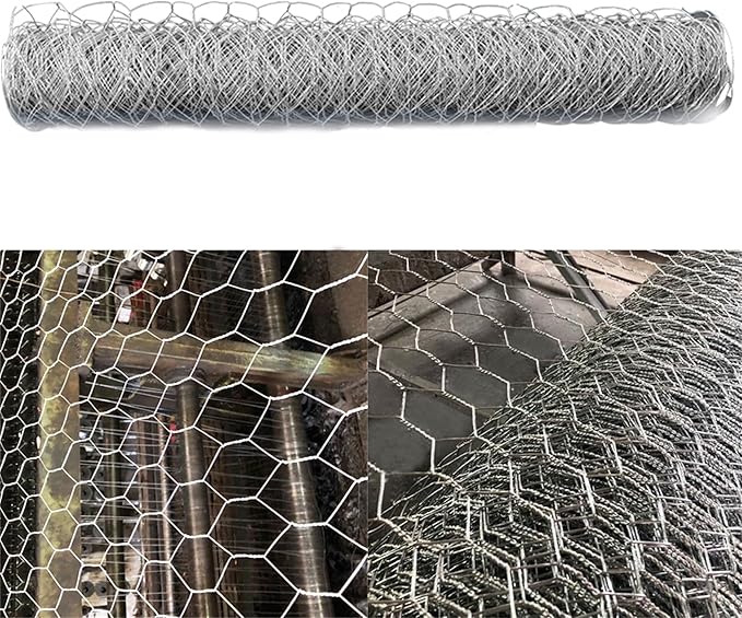 72 in x 50 ft, 2 inch Metal Mesh Pencing, Chicken Wire Fencing, Hexagonal Galvanized Poultry Wire Netting for Chicken, Duck, Goose, Rabbit Fencing