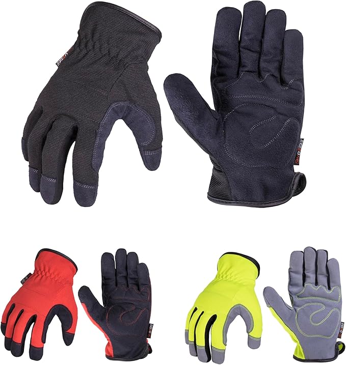 SKYDEER 3-Pairs Pack Durable Leather Work Gloves for Gardening and General Work (SD8810/L)