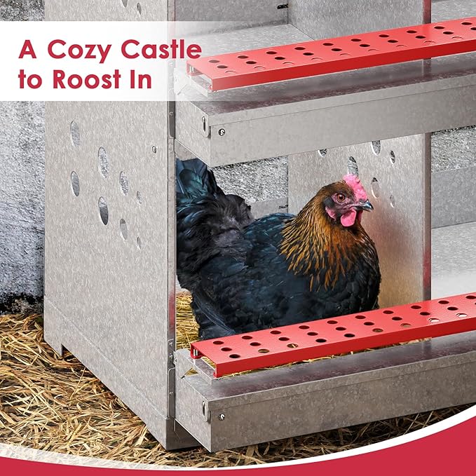 Chicken Nesting Boxes, 6 Hole Nesting Box for Chickens with Easy Egg Collection Roll Away Heavy Duty Chicken Coop Laying Box for Hens